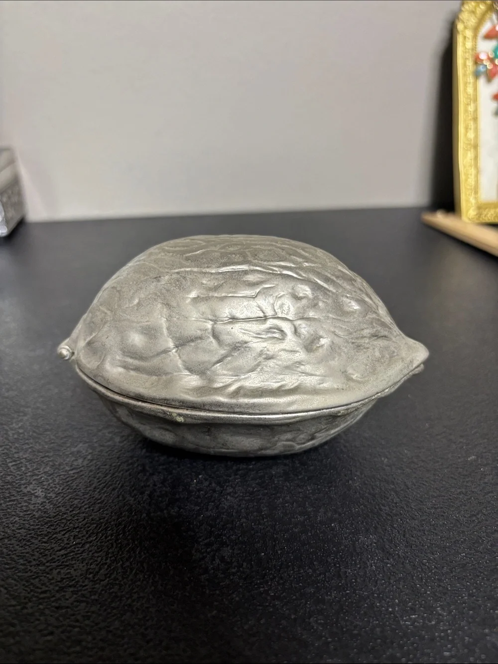 Silver Walnut-Shaped Decorative Nut Cracker Holiday